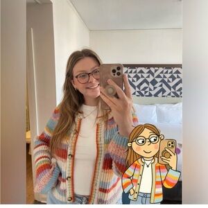 Anthropologie Colorful Striped Cardigan